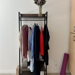 Free Standing Clothing Rack With Shelves