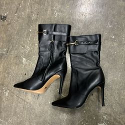 Stylish Navy Blue Riding Boots In Real Leather