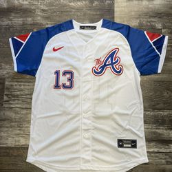 Ronald Acuna Jr (sizes In Description) “The A” City Connect White Baseball Jersey Atlanta Braves 