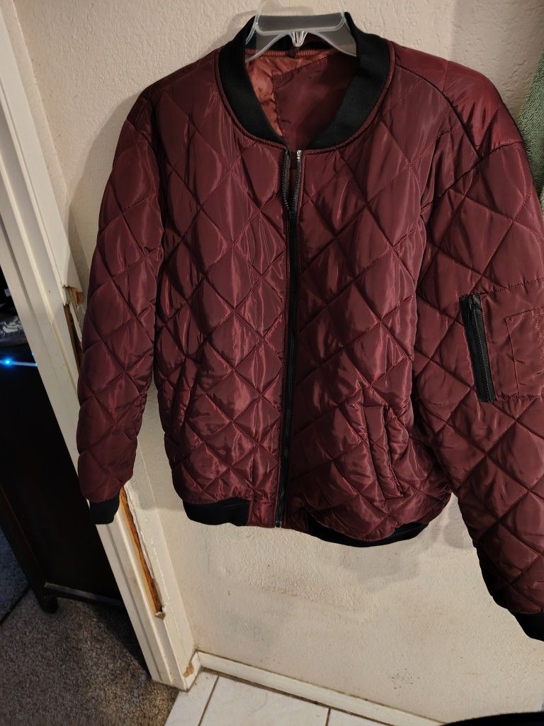 Bomber Jacket - Burgundy XL