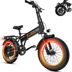Movcan Q20 Folding ebike Bike, 52V 15.6Ah Removable Battery 20” Fat Tire
