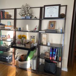 Leaning Bookcase Shelf And Desk
