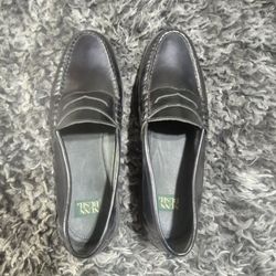Nunn Bush Men's Black Leather Drexel Moc Toe Penny Loafers Size 10.5 Very Good Condition