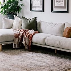 Crate and Barrel 110’ Sectional Sofa / Retails: $3,098 / Excellent Condition / Delivery Available