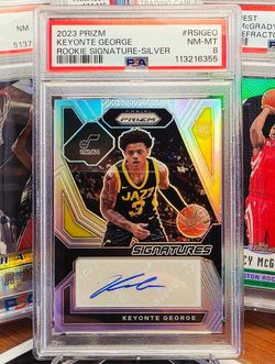 Keyonte George Utah Jazz 2023 Prizm Rookie Signature Silver PSA 8