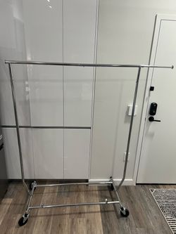 Adjustable Rolling Garment Rack - Chrome