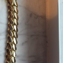 Gold Plated Cuban Bracelet (8Inch, 22mm)