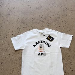 White Burberry X Bape shirt