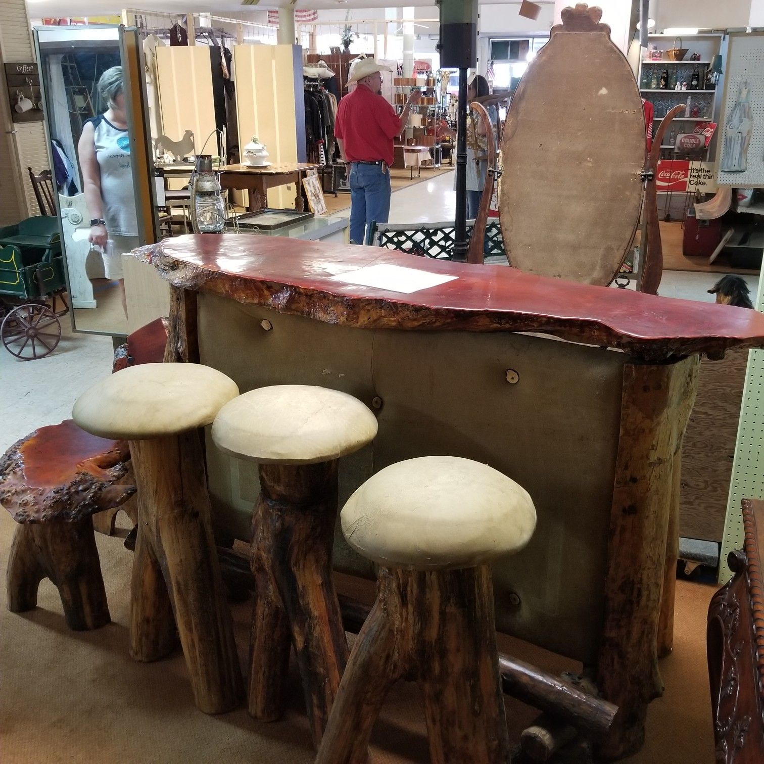 Bar. Custom handmade bar with 4 stools.