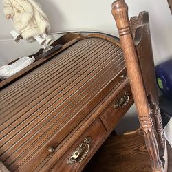 Antique Roll desk and Chair