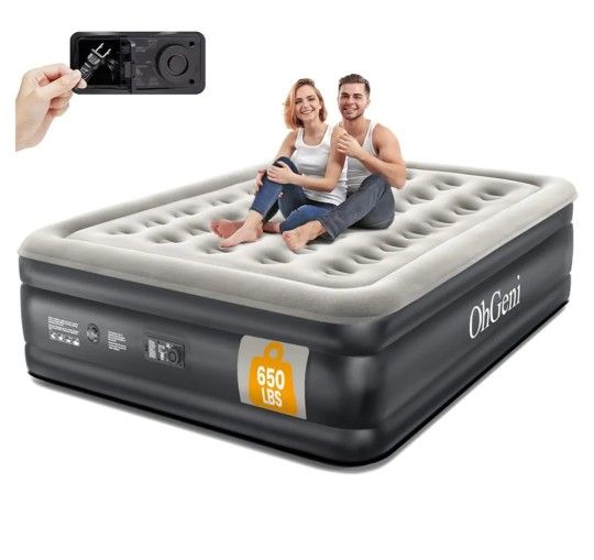 9516: (G3) New Queen Air Mattress with Built in Pump, Inflatable Blow Up Mattress 18 Raised Comfort,Upgraded Surface Portable Mattress, Air Bed