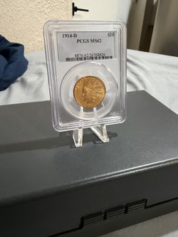 1914-D $10 Indian Gold Eagle Graded Ms 62
