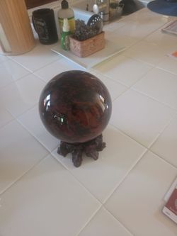 Mahogany Obsidian Polished Crystal Sphere with Stand