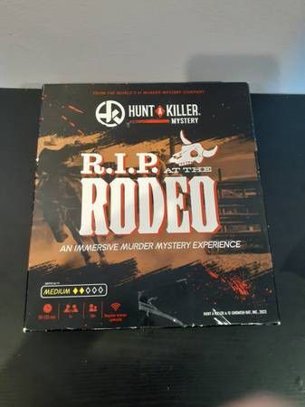 Hunt A Killer R.I.P At The Rodeo Murder Mystery Board Game open box new selling for only $15
