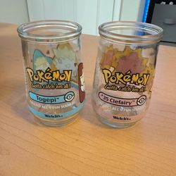 Vtg 1999 Welch's Pokémon Glass Jars