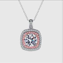 Gorgeous multi color halo sustainable manmade diamond pendant