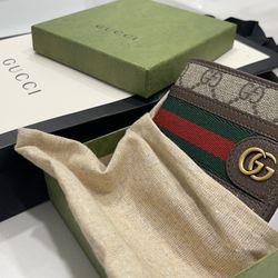 Gucci Beige/Ebony Ophidia French Flap GG Web Canvas/Leather Wallet