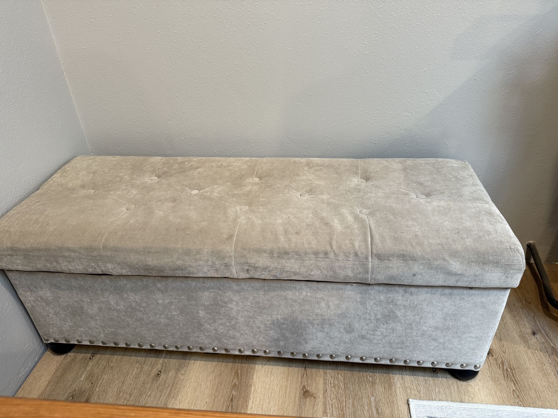 Gray Storage Bench-Ottoman 