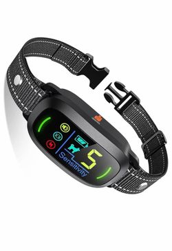 Smart Automatic Anti bark Dog Collar Intelligent Waterproof Rechargeable Barking Terminator (Color Screen Bark Collar) $27 Can stretch to 17 inches or