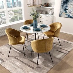 Buy Now And Pay Later! 5 PCS Niles Collection Modern Round Dining table set- Chairs available in 4 colors Now 659.00 Free Delivery 🚚