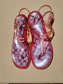 Coach red jelly sandals size 11