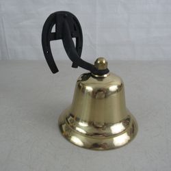 Vintage Brass Dinner/Farm Bell With Horseshoe Mount~Made In Japan

