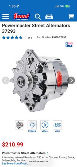 Powermaster Street Alternators 37293