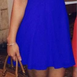 Open Back  Blue Dress Small