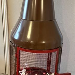 NEW Budweiser Bottle Outdoor Fire Pit Stove Chimney 