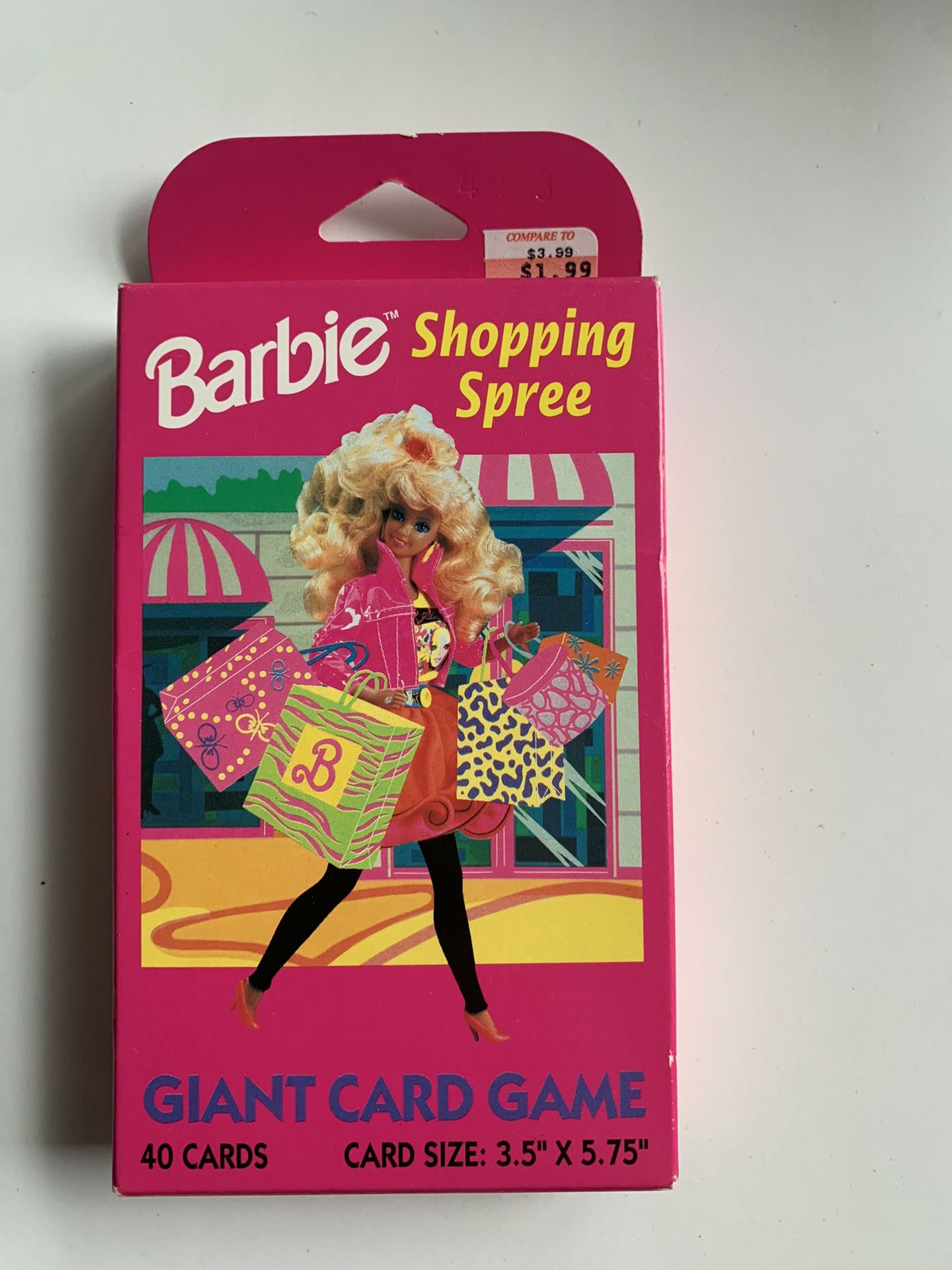 1991 Barbie Shopping Spree Giant Card Game 