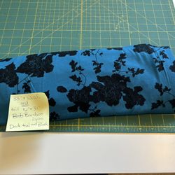 Apparel Bamboo Teal And Black Fabric