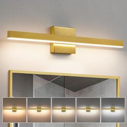 1719: New Modern Bathroom Vanity Light Gold Light Fixture Over Mirror 24 inch Vanity Lighting Fixture Dimmable 5CCT LED Bar Vanity Light for Bathroom 
