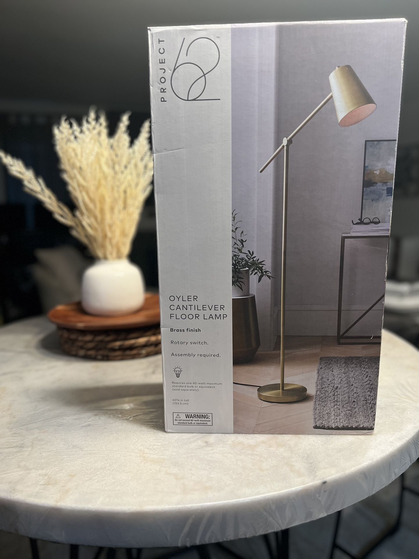 Cantilever Floor Lamp Brass Finish- Project 62