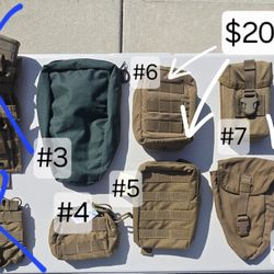 Military gear, pouches, slings, belts