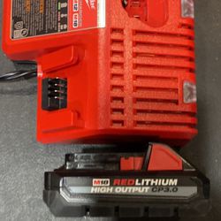 MILWAUKEE 3.0 HIGH OUTPUT BATTERY AND CHARGER 