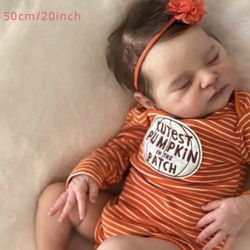 20” Lifelike Asleep Reborn Baby Doll – Soft Vinyl, Visible Veins, Realistic Art Doll