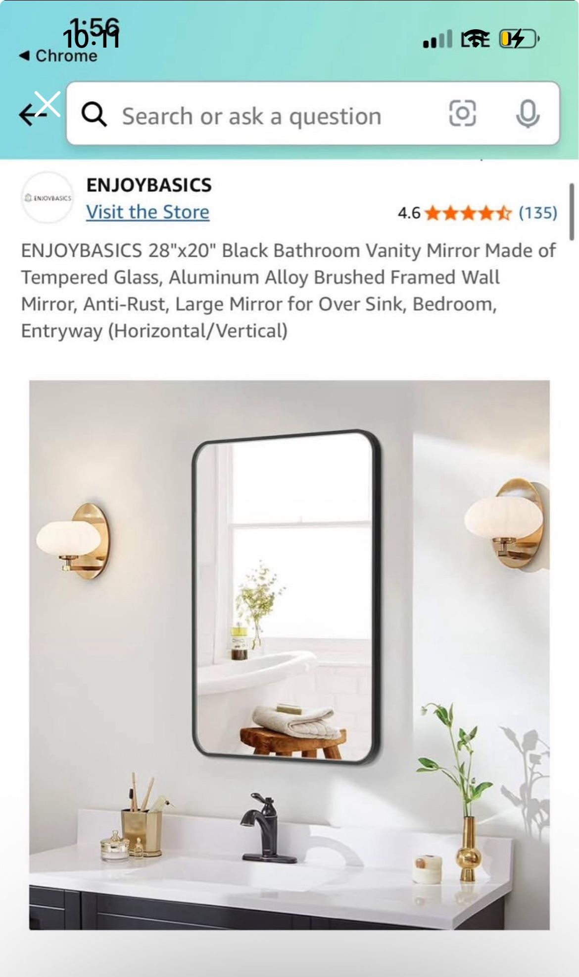New Black 28x30 Mirror
