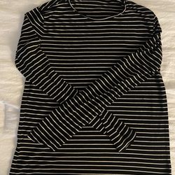 Large Black/White Stripe Long Sleeve Shirt 