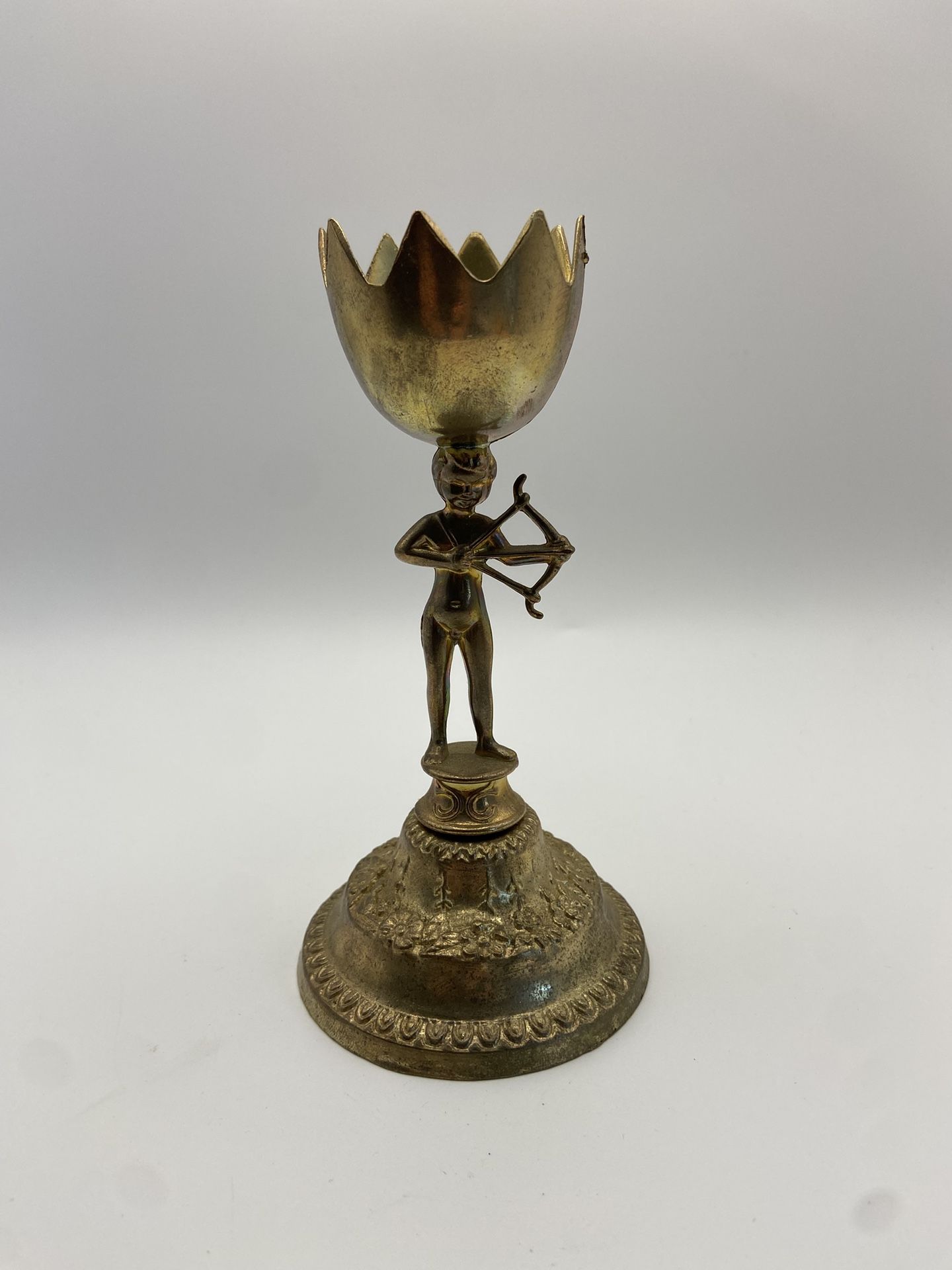Vintage Brass Cherub Egg Stand