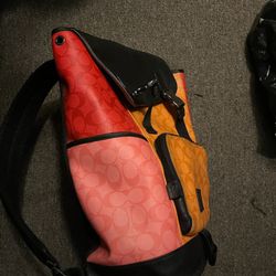 Coach Backpack Men Multi Color