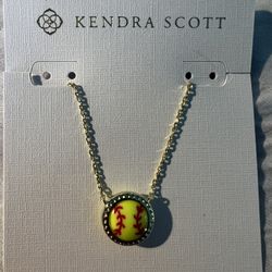 Kendra Scott Softball Gold Short Pendant Necklace