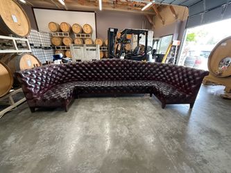 Gorgeous giant red leather couches