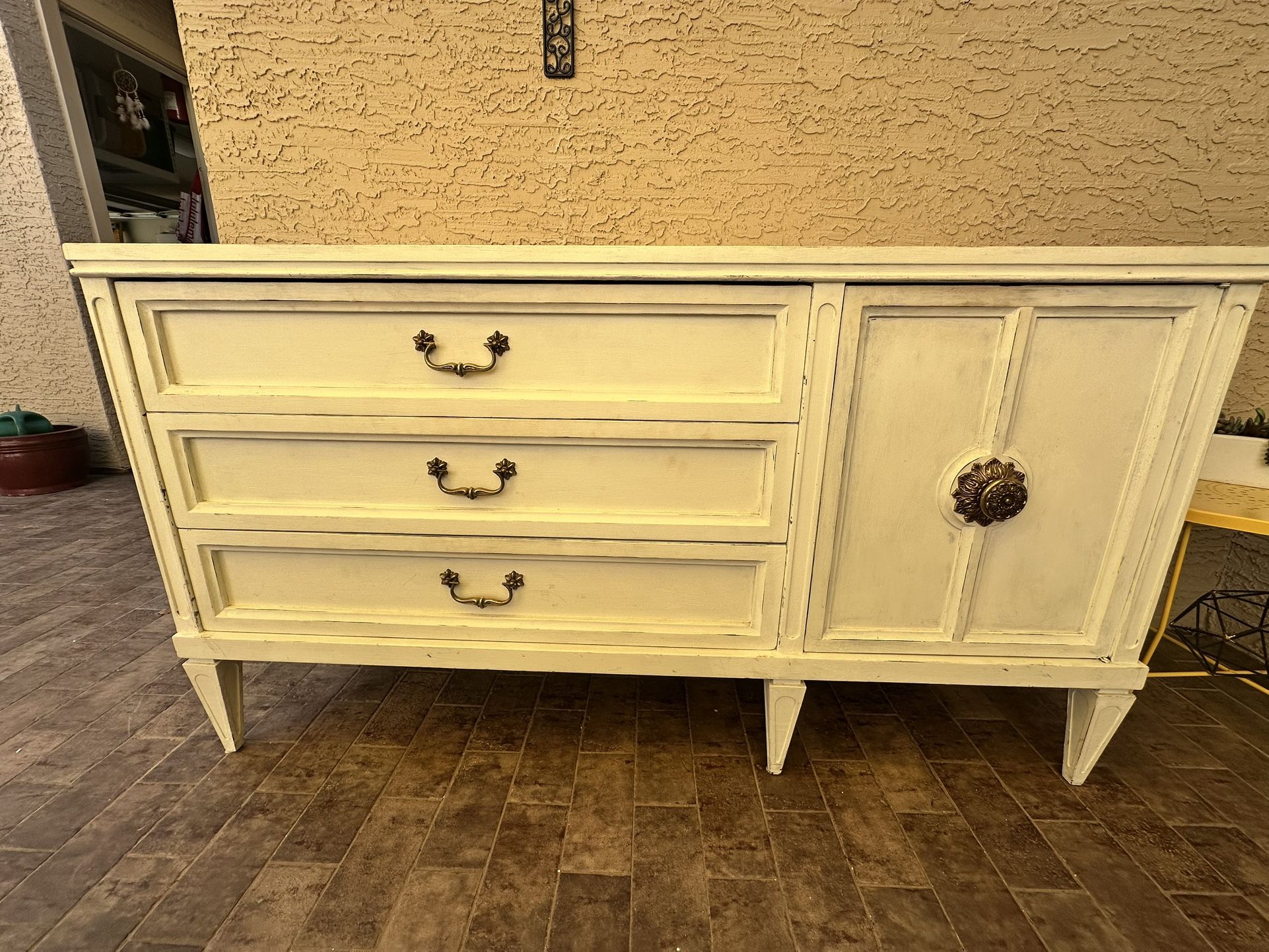 Antique White Washed Dresser