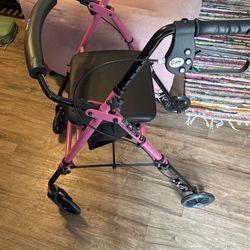Pink Step N Rest Walker