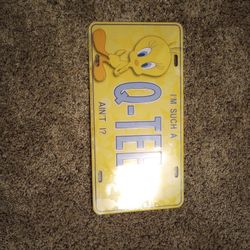 Vintage 80s Tweety Bird License Plate 