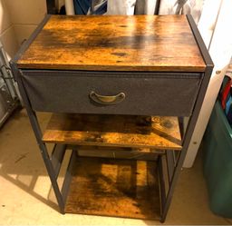 Side table is great for the kitchen bathroom or bedroom. Excellent near new condition.