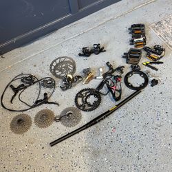 Large Lot Of Mountain Bike Parts
