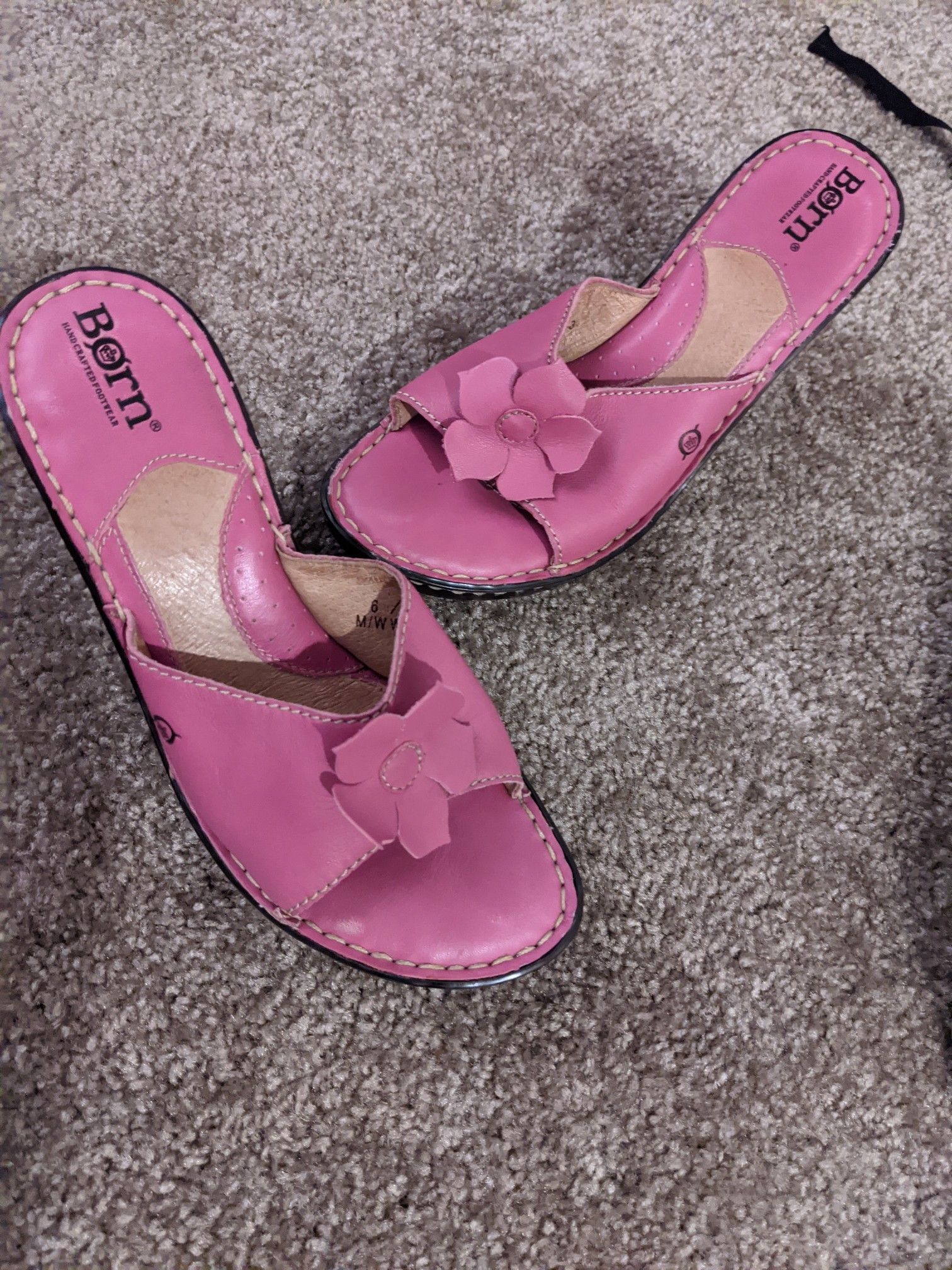 Born pink flower heels size 6.5