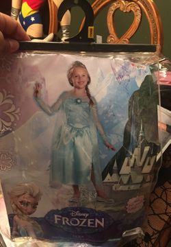 Disney frozen Elsa child size small 4–6X costume and Elsa a wig