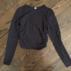 Like New Lululemon Black Ribbed Shirt, Size 2